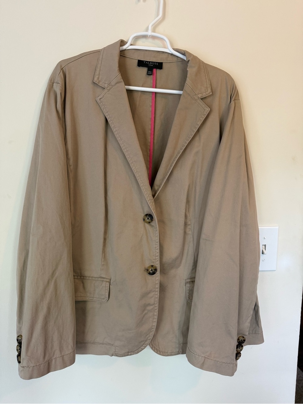 Talbots Light Tan Cotton-Blend Blazer